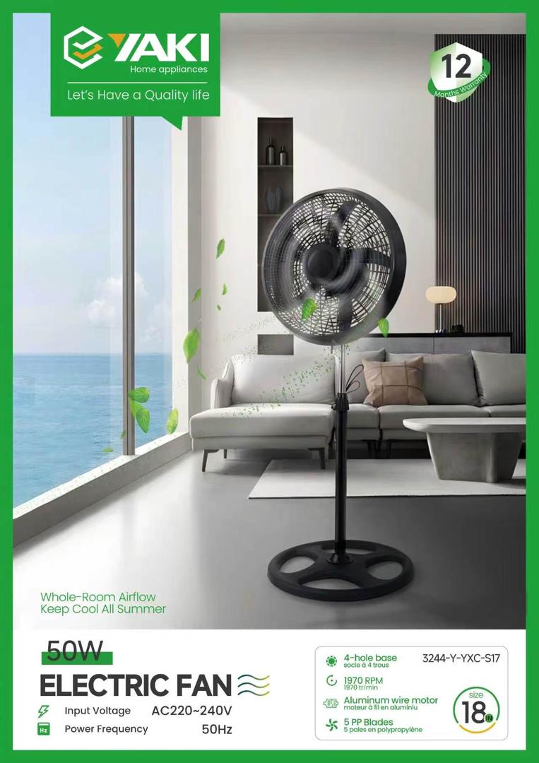 Ventilateurs Sur Pied 18 Pouces Noir 50 W -3 Vitesses