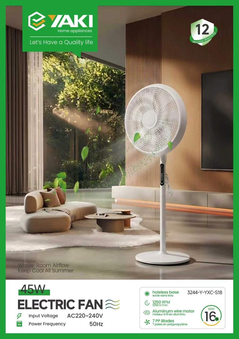 Ventilateurs Sur Pied 16 Pouces avec commandes - Blanc - 8 Vitesses
